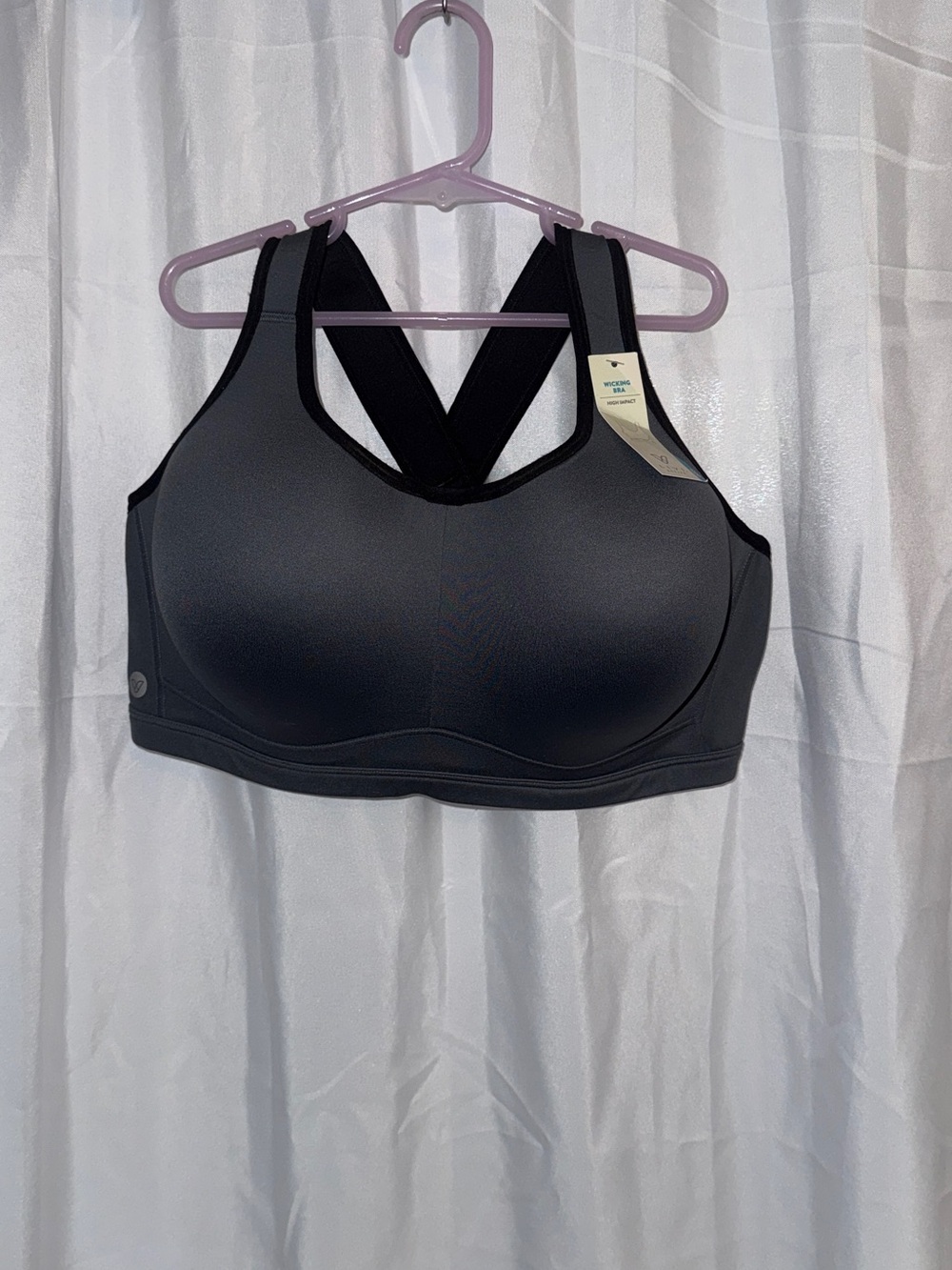 Livi Active Black High-Support Sports Bra with Crisscross Straps